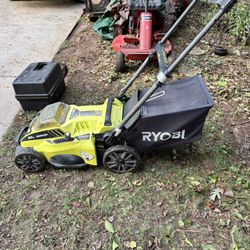 Ryobi Battery Powered Lawn Mower. No Charger Or Battery 