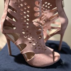 Plus Suede Pink Heels  