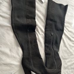 Botas Arriba De La Rodilla De Gamuza 
