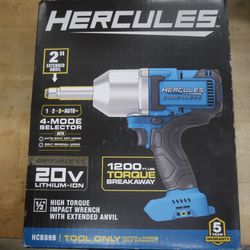 Hercules 20V Brushless Cordless 1/2" Impact Wrench, Extended, HCB89B - NEW