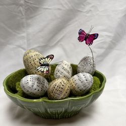 Handmade Vintage-Style Easter Centerpiece (in Haeger Pottery)