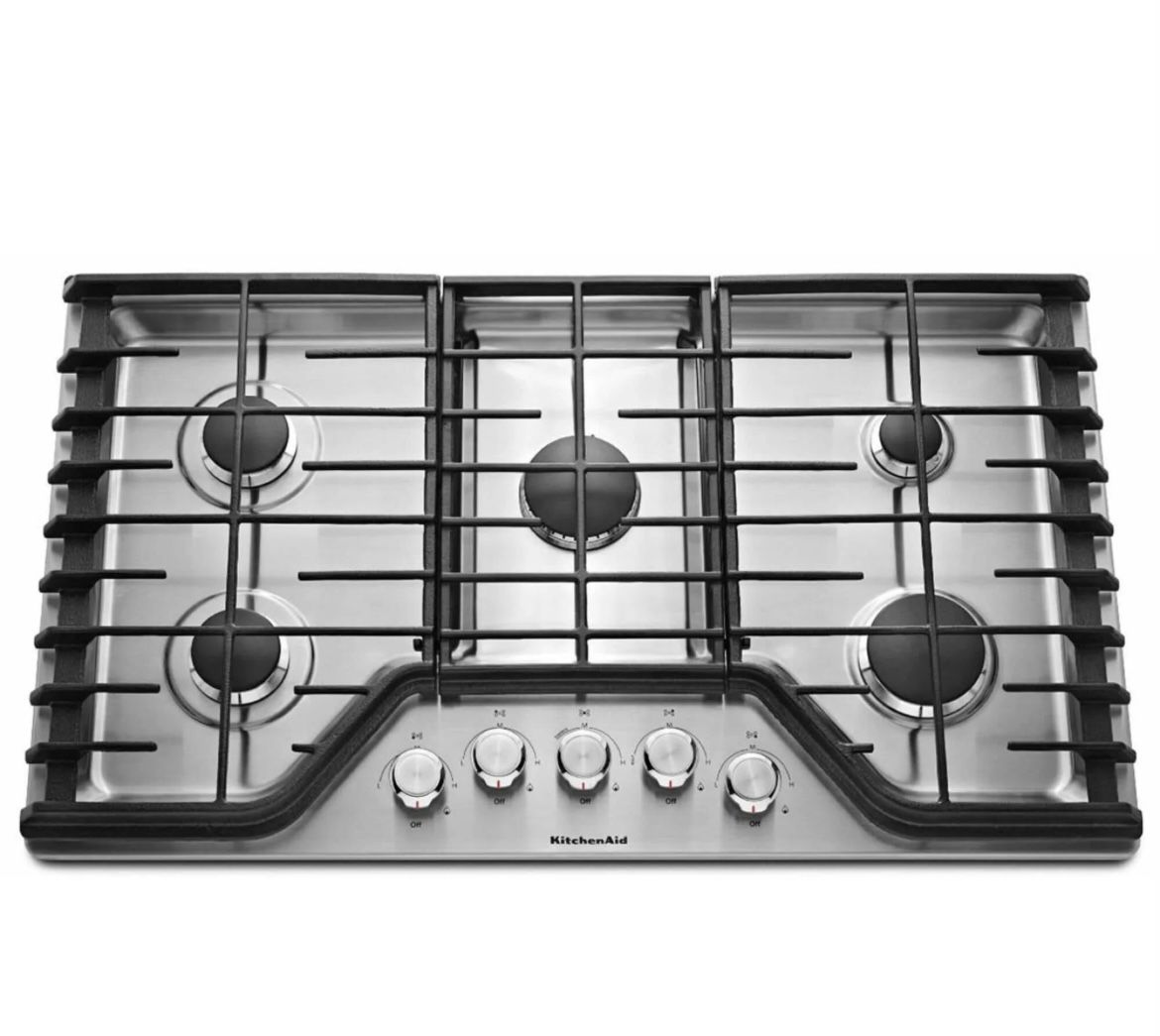NEW KitchenAid 36” Gas Cooktop Stainless Steel