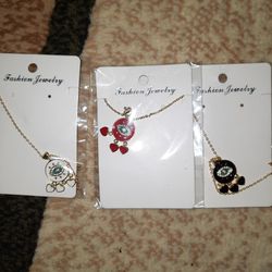 3 Necklaces New 