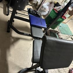 Bench Press, Leg extension , Hamstring Curl , Bicep Curl machine 