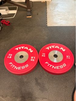 Titan fitness 55lb Elite Competition bumper plates