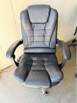 Black Faux Leather Massage Executive Office Chair
