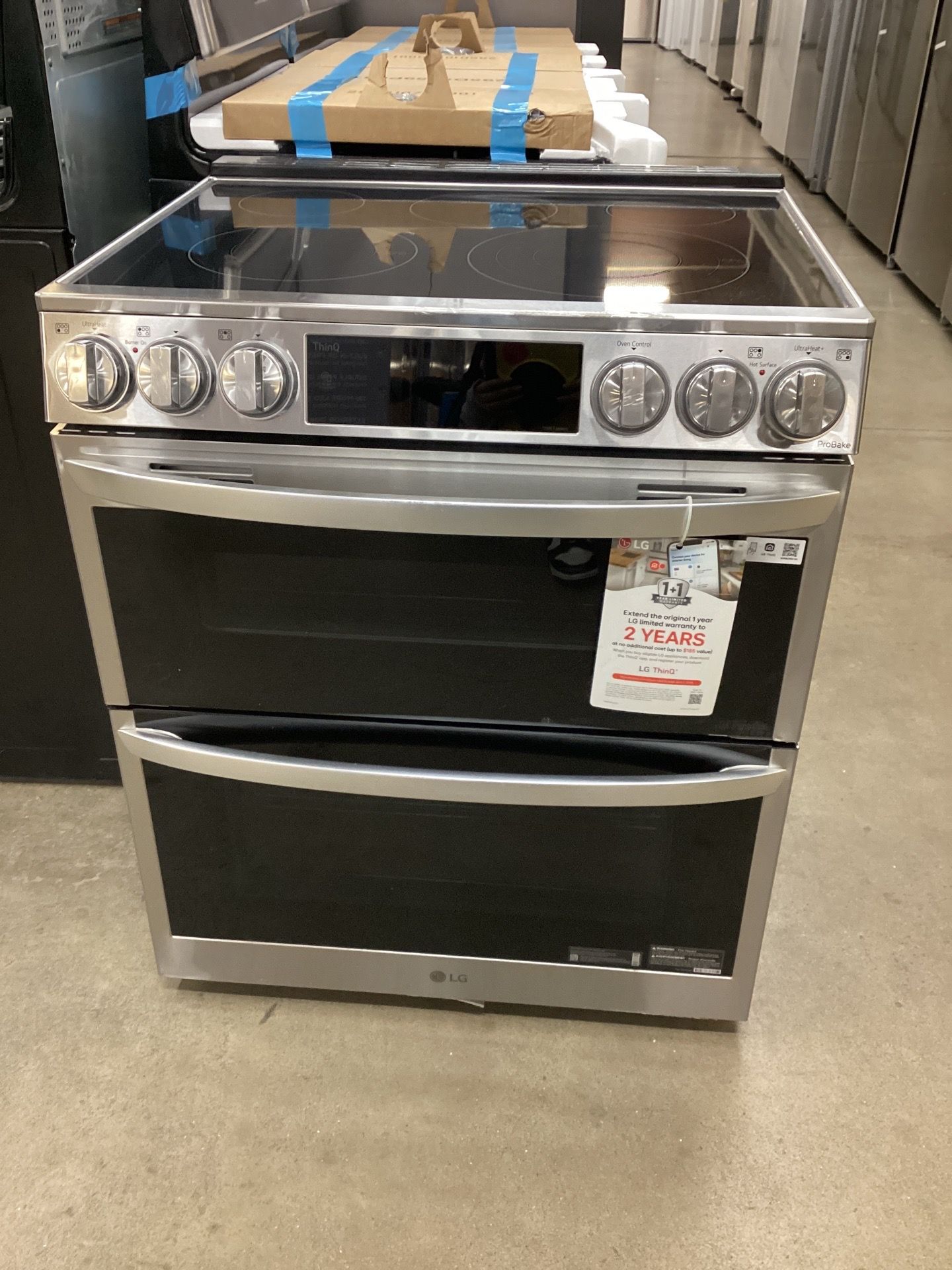 LG 30 in. 7.3 cu.ft. Smart Double Oven Slide-In Electric Range with ProBake and InstaView