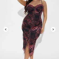 Mesh Floral Dress - 2X