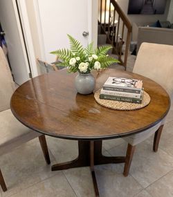 39" Round Drop-Leaf Dining Table - Moving Sale!