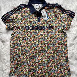New adidas Originals x Liberty London Soccer Jersey Floral Womens Size Medium
