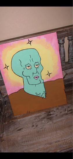 Handsome squidward painting