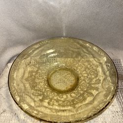 Vintage depression glass yellow designed bowl, dish