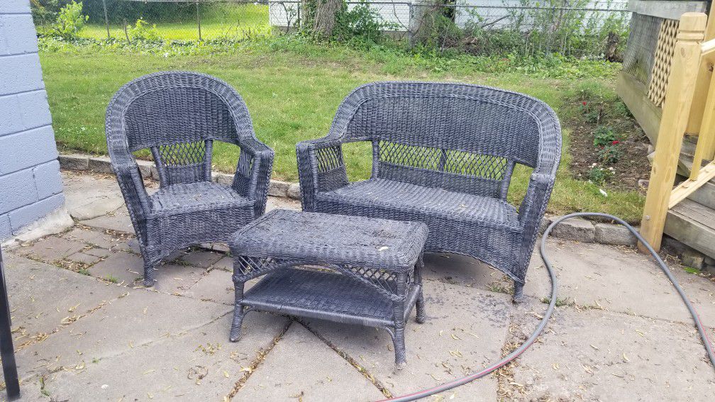 Black wicker Outdoor furniture