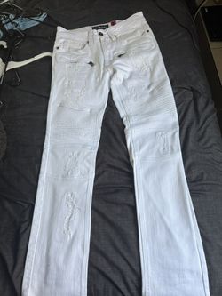 white makobi jeans