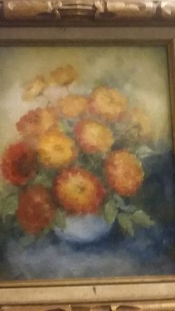 OIL PAINTING. M. DOYLE. FLOWERS