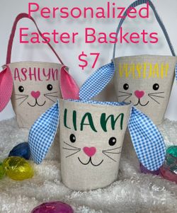 Personalized Easter Baskets, Bunny Candy Cups, Stuffed Balloons 