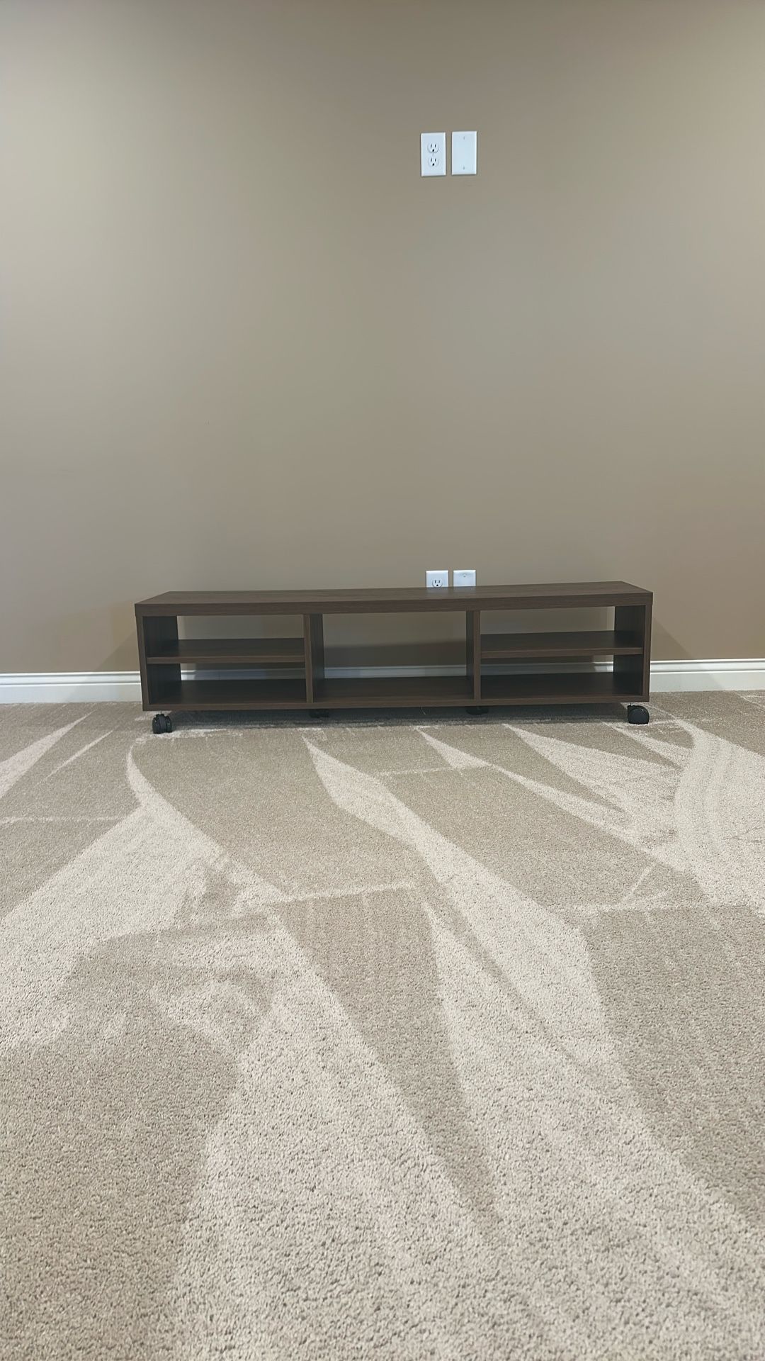 Dark Wood Rolling Console Table 