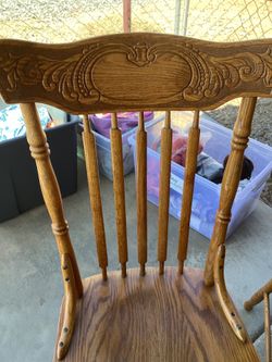 Vintage Oak Carved Dining Chairs