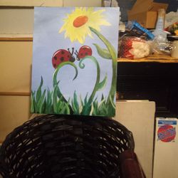 Vintage Painting Acryllic On Canvas