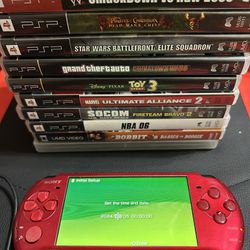 PSP With Charger And Games 