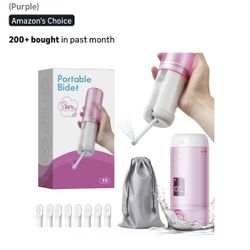 Portable Bidet - 250ml Tank Peri Bottle for Women with 5 Pressure Modes, 8 Replaceable Nozzles and 2000mAh Rechargeable Battery for Travel and Postpar