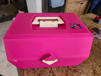 Vintage Caboodles Makeup/Nail Polish Case Organizer Model 2700 80s Pink