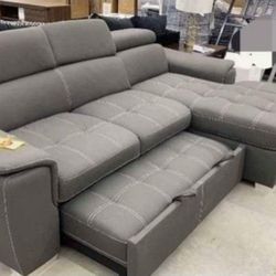 Pull Out Bed Sectional Same Day Delivery Only $19 Down Payment 