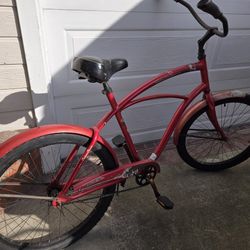 Red Beach Cruiser Bike Bicycle 