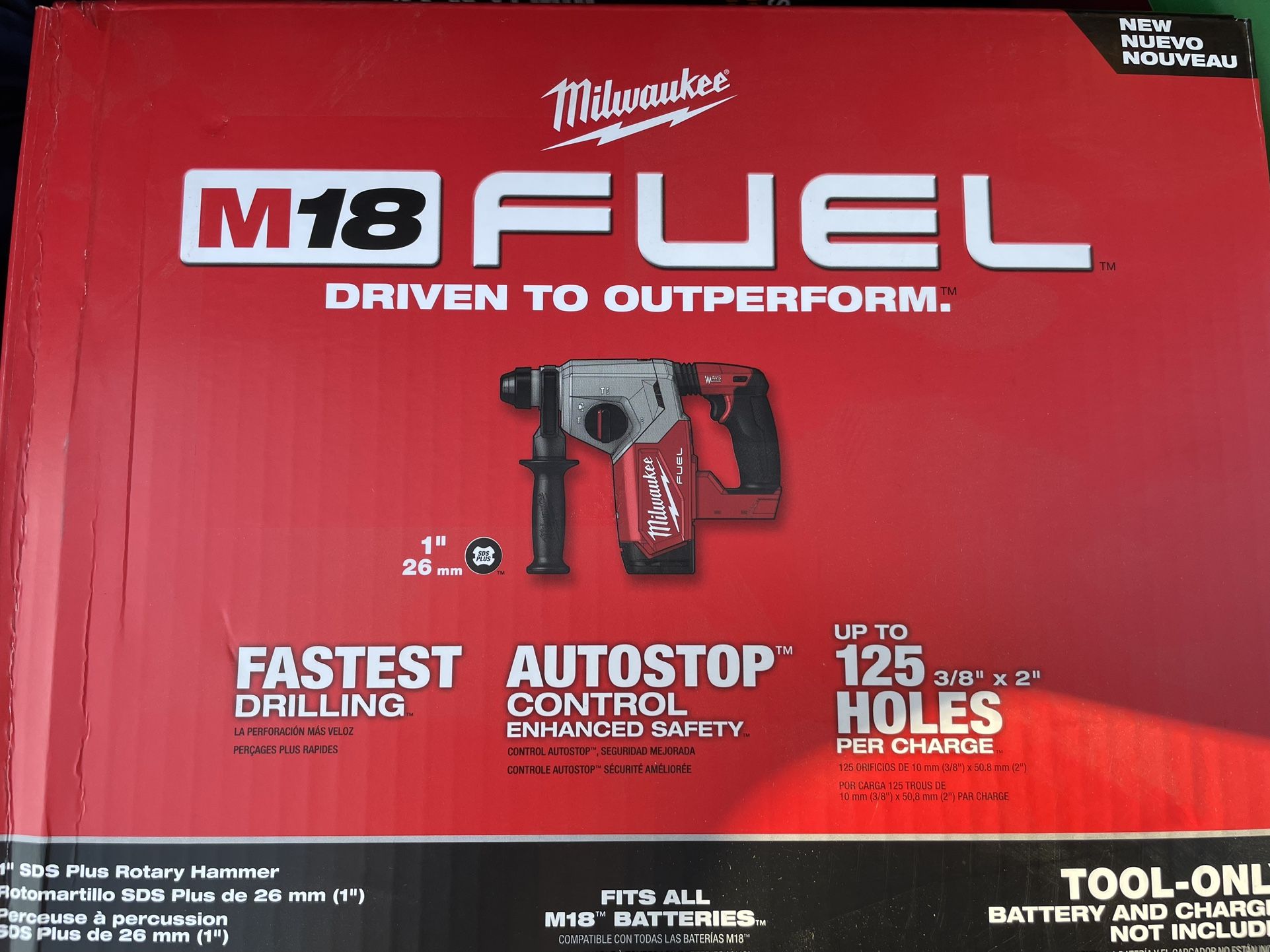 Milwaukee 2912-20 M18 1” SDS Plus Rotary Hammer New In Box