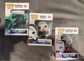 The Purge Funko Pops Lot The Statue Of Liberty The Waving God The Freak Bride