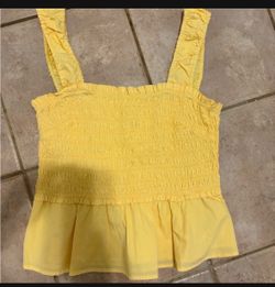 Wilfred Yellow Smocked Tank Top