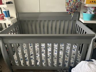 Wooden Baby Crib With Mattress Included.