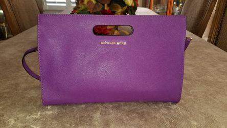 Genuine Michael Kors - Purple Saffiano Leather Clutch