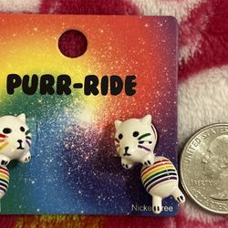 Purr-Ride Cat Earrings 