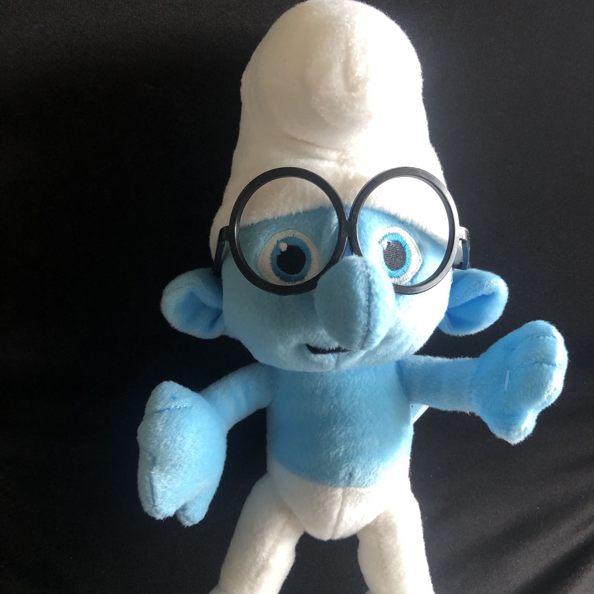 THE SMURFS Brainy Smurf GLASSES Official Kellytoy 12" Plush 2013