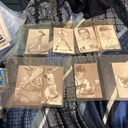 8 old baseball oversized cards