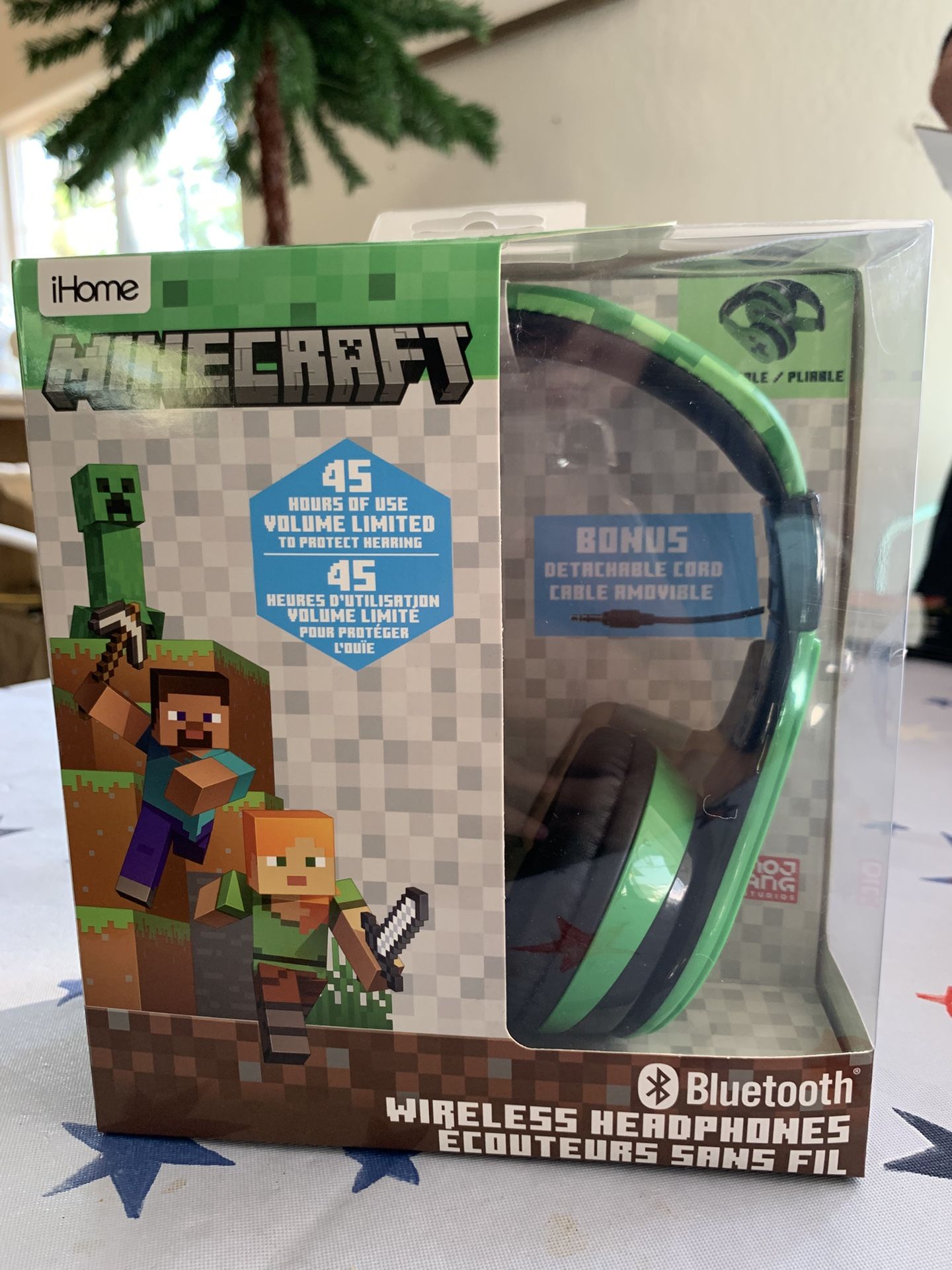 Minecraft Bluetooth Kid Safe Headphones