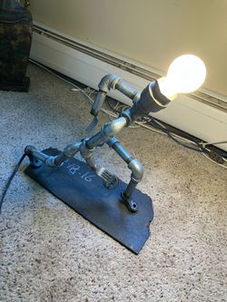 Table Pipe man pipe light lamp