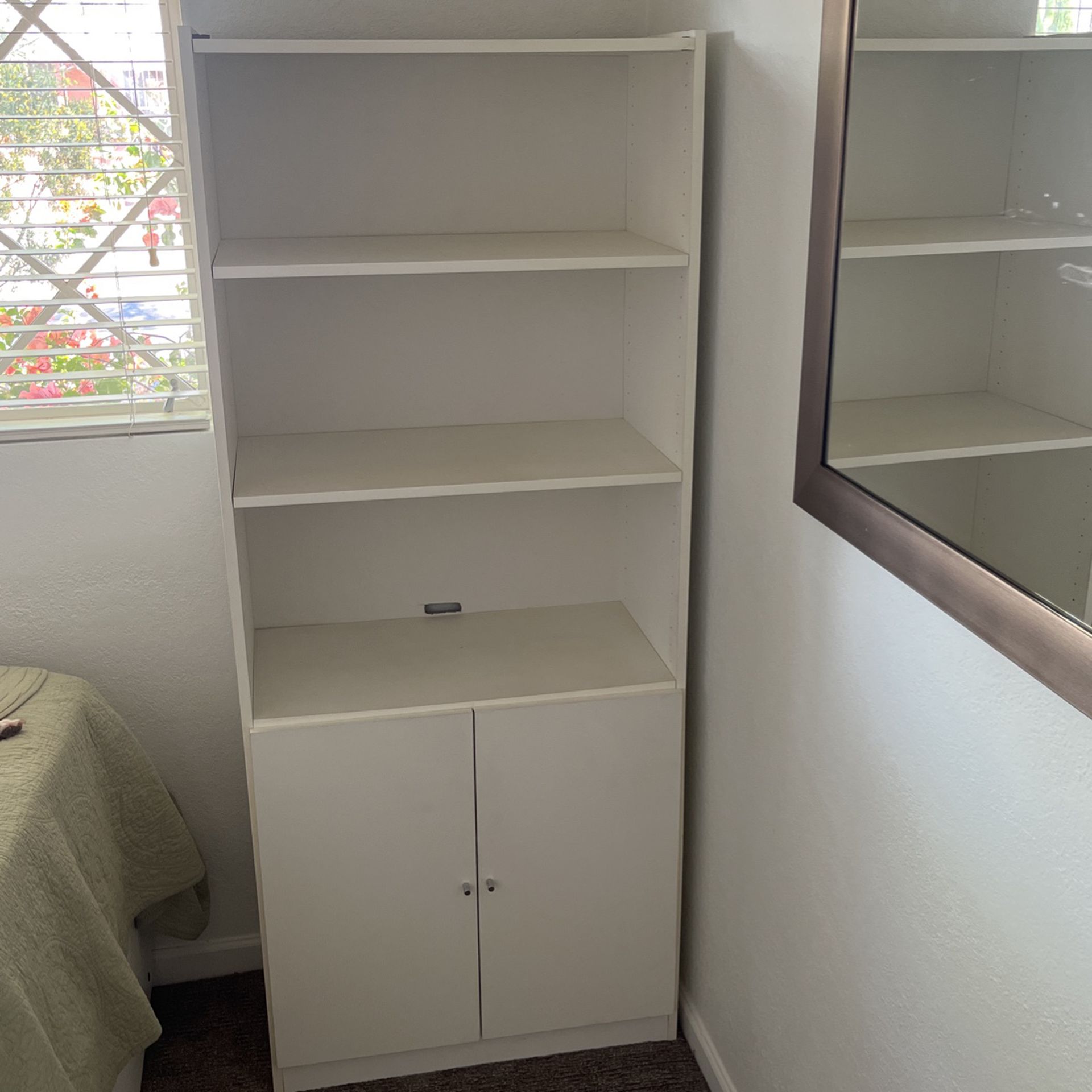 Bookshelf With Closed Door Storage