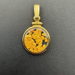 10k solid yellow gold Placer Nuggets Pendant Charm