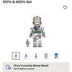 Bearbrick Project Mercury Astronaut 100% & 400% Set