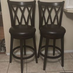 Set of 2 Mahogany Barstools