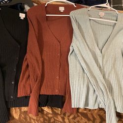 3- Long Sleeve Tops  Size L
