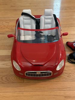 American girl retired red convertible remote car