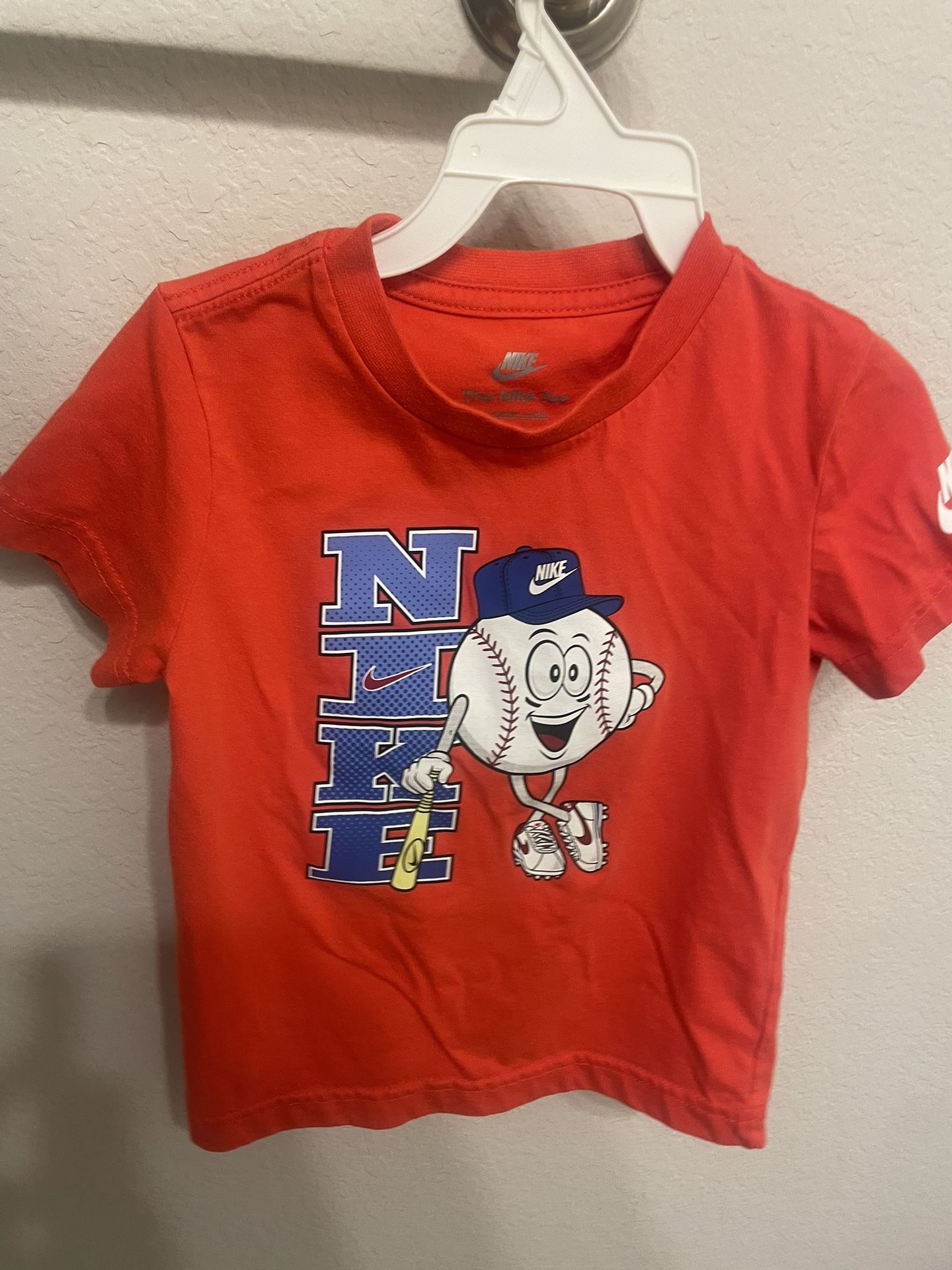 Nike Tee Boys Orange Baseball Tshirt Size 3T