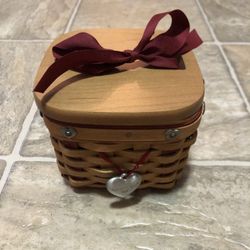 4 1/2” Longaberger Basket w/heart