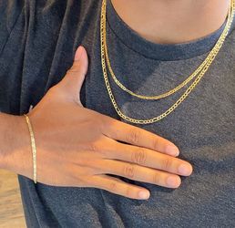 2 Necklaces + Bracelet (Gold Plated)
