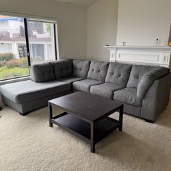Signature Design by Ashley 2-Piece Sectional Sofa with Chaise Clean and Good Condition