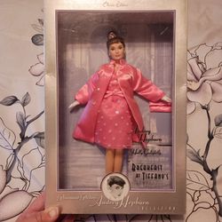 NIB Audrey Hepburn as Holly Golightly in Breakfast At Tiffany’s Pink Barbie 