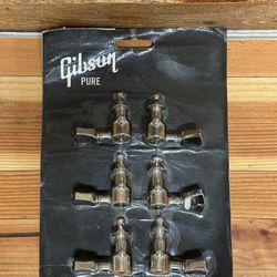 Vintage Genuine Gibson “Pure” Guitar PMMH-015 Metal Button Nickel Tuners - New in package